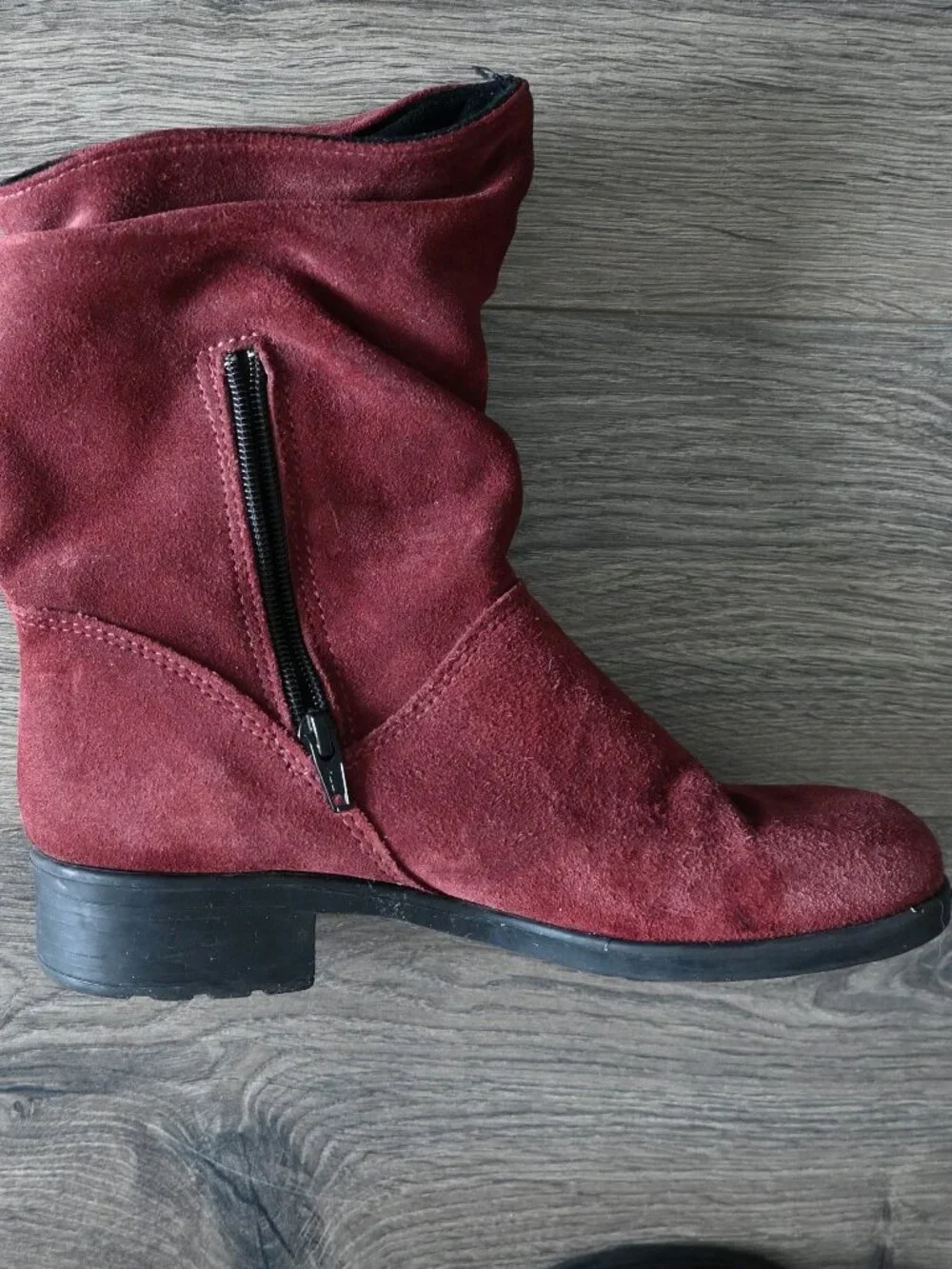 Martino Boots Chantelle 134122 7 M Suede Zip Burgundy Suede Winter Warm